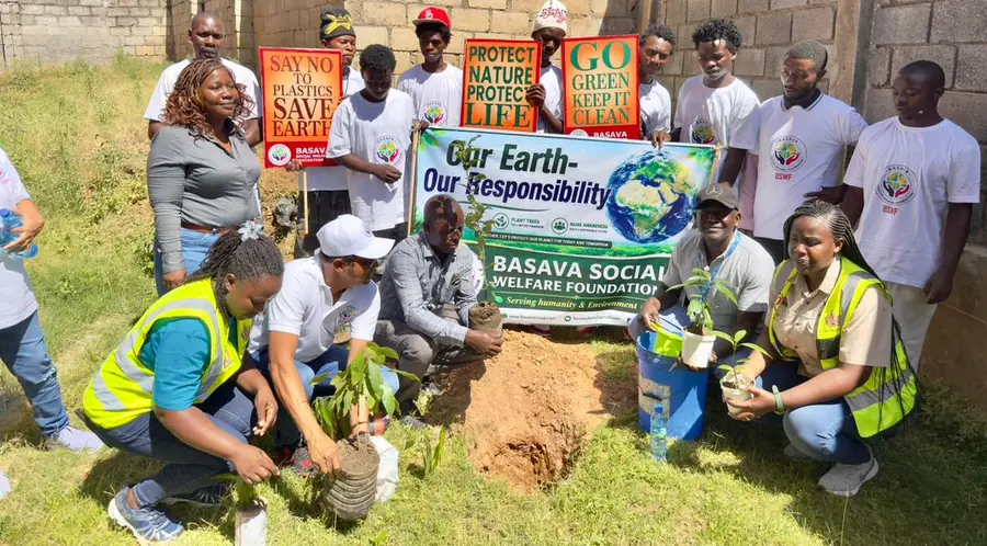 Tree planting activity at Chipata First Level Hospital